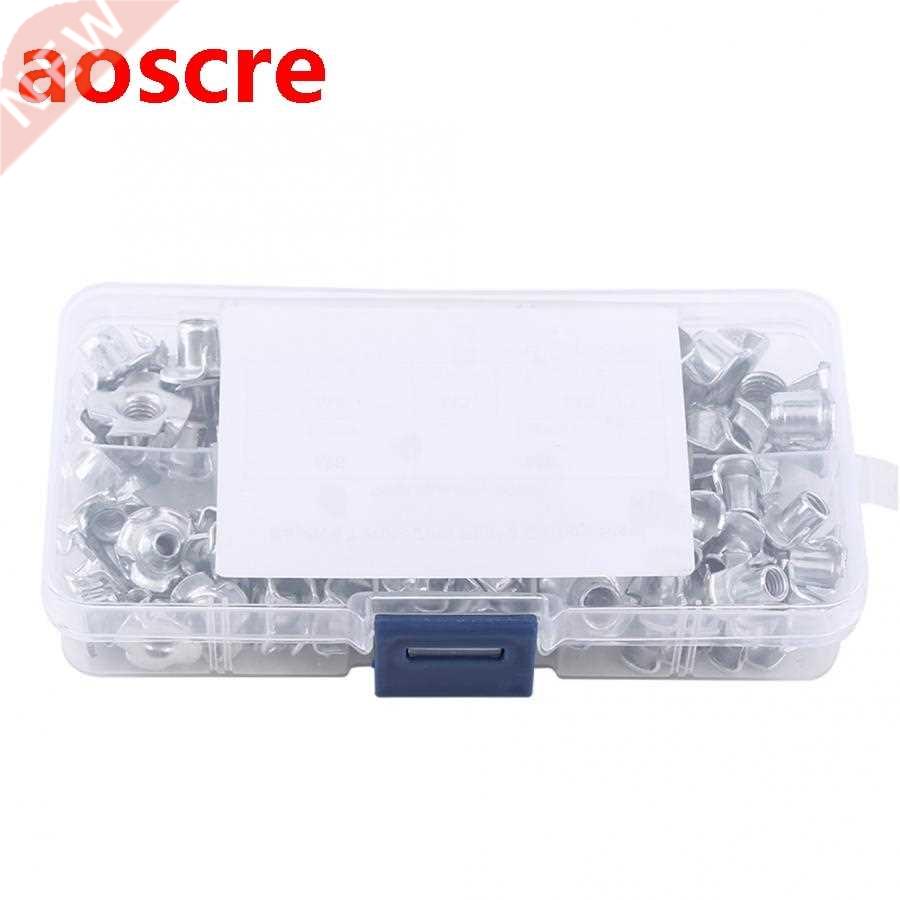 90pcs 4-Prong Screw Nuts Insert M3/M4/M5/M6/M8 Zinc Plated f