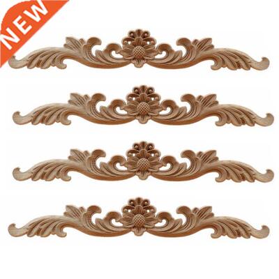 4Pcs Wood Appliques And Onlays, Unpainted  Decorative Woo