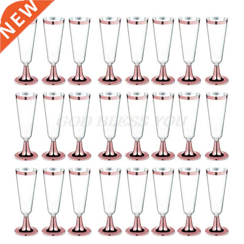 Hgh Qualty 150 ml Plastc Rose Gold Rmmed Clear Hard Dsp