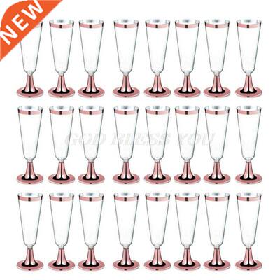 Hgh Qualty 150 ml Plastc Rose Gold Rmmed Clear Hard Dsp