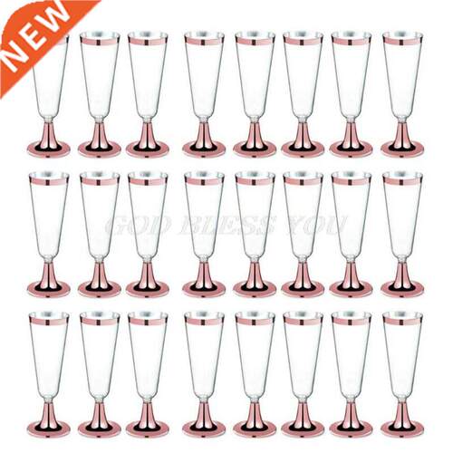 Hgh Qualty 150 ml Plastc Rose Gold Rmmed Clear Hard Dsp