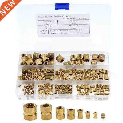 210PCS/Set M2-M10 Brass Cylinder Knurled Threaded Round Inse