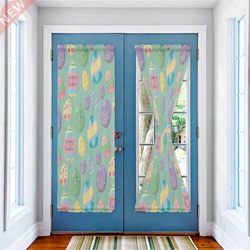 Easter Egg Green Background Window Curtain Living Room Door