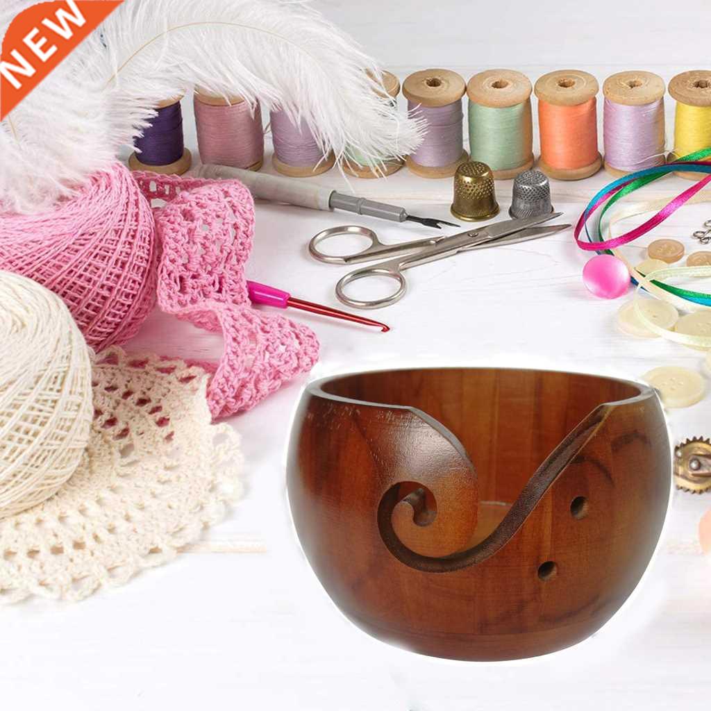 Knitting Yarn Bowl Organizer Knit Tools Holder W/ Spiral