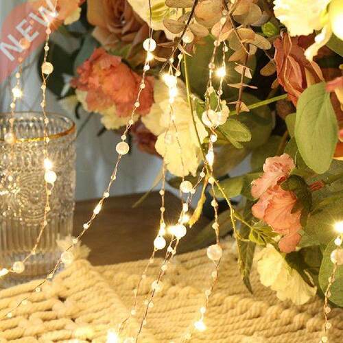 50 LED String Lights Copper Wire lights Artificial Pearl