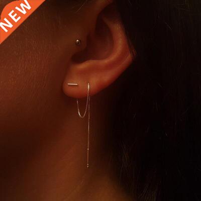 New Fashion Minimalist Long Earring Silver Color Simple Tass