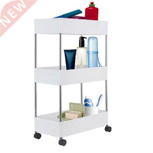 3 Layers Multifunction Mobile Shelf Storage Cart With