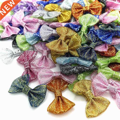 15pcs 25*8mm Multicolor Glitter Ribbon Bows Wedding Cake