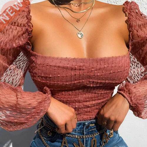 Fashion Summer autumn Tops Women Shirt louse Ruched long sl