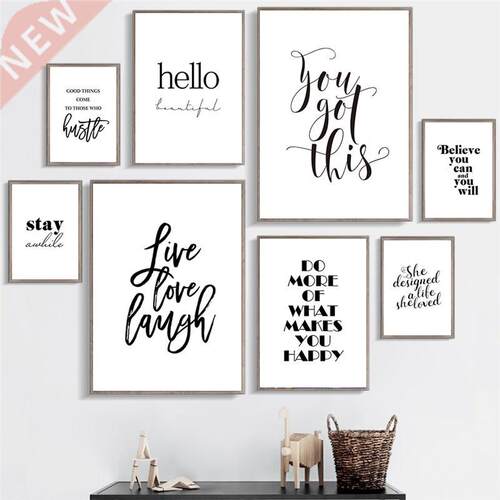Live Love Laugh Inspiring Quotes Wall Art Canvas Painting Bl