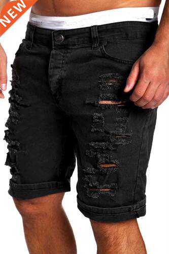 Mens Denim Chino fashion shorts Washed denim Boy Skinny Runw