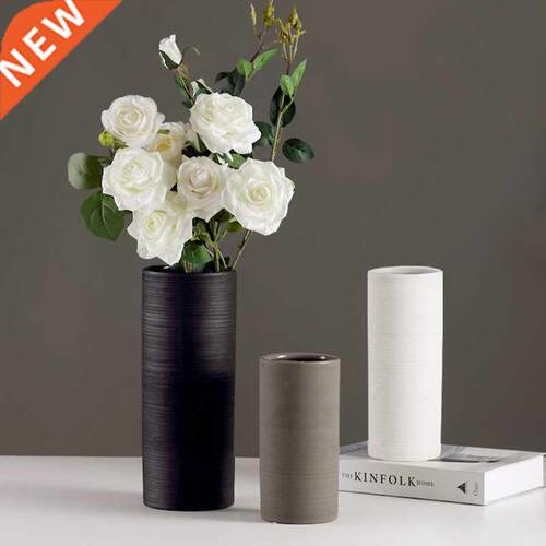 Vase Ceramic Black Vase For Flower Morden Room Decoration Fl