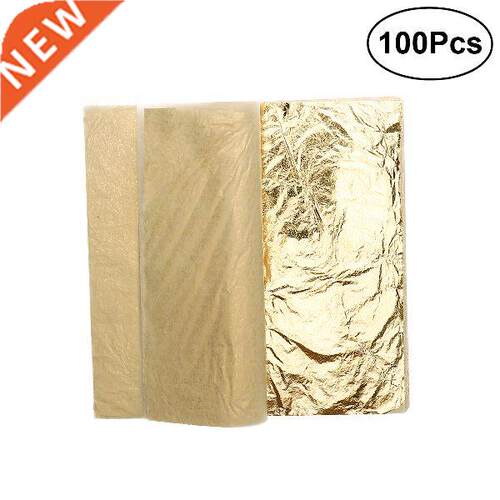 100 Sheets mtaton Gold Leaf 5.5 nch for Art / Crafts
