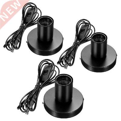 3pcs Desktop Lamp Base Easy Install 6 Feet Cord Polished