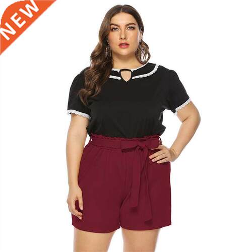 L-4XL shorts women plus size summer fat ladies pants trouser