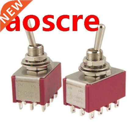 2 Pcs AC 250V 2A 120V 5A 12 Pin 4PDT ON/ON Toggle Switch