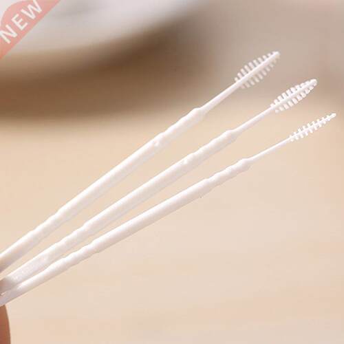 50pcs Portable Double He Brush Tooth Picks Floss Pick Plas