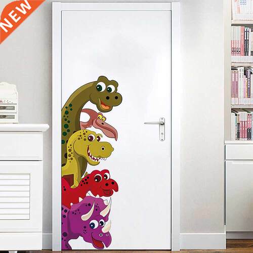 Funny Probe Dinosaur Behind The Door Room Decor Wall Decals