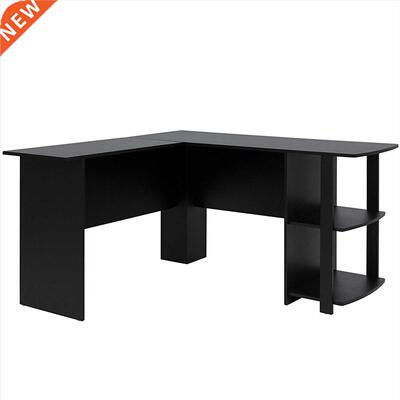 FCH L-Shaped Wood Right-angle Computer Desk with Two-layer B
