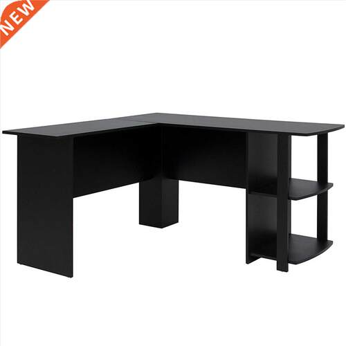 FCH L-Shaped Wood Right-angle Computer Desk with Two-layer B