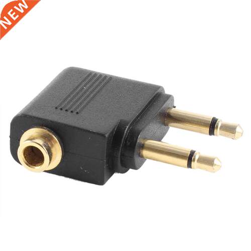 Dual 3.5mm Mono Audio Male to 3.5mm Female Jack Airplane Ada