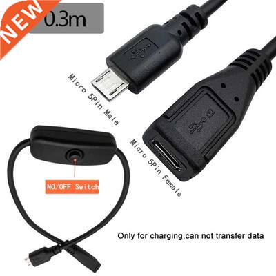30cm Power Supply Cord 5V Micro USB Male to Female Extensio
