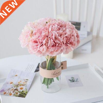 5 Heads Artificial Silk Fake Peony Flowers Hydrangea Party