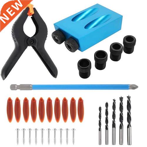 34Pcs 15 Degree Oblique Hole Locator Drill Bits Jig Guide,Wo