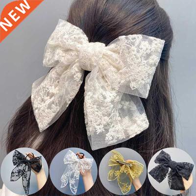 Women Girls Cute Hairpins Hair Rope Lace Flower Bow Ribbon H
