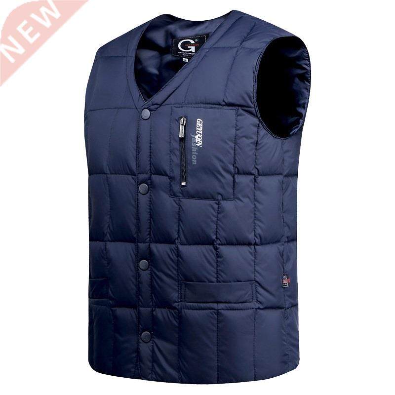 white duck down jacket vest men autumn winter warm sleeveles