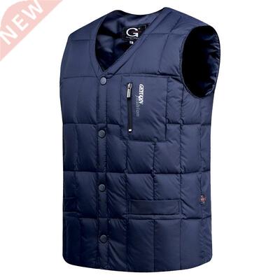 White Duck Down Jacket Vest Men Autumn Winter Warm Sleeveles