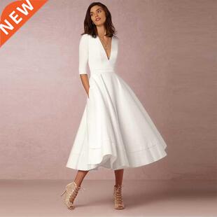 A Line Evening Dress Women 2021 Half Sleeves Long Gowns Eleg