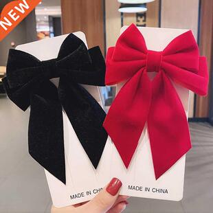 Haimeikang Bow Hair Clip Black Velvet Hair Bows Hairpins Wom