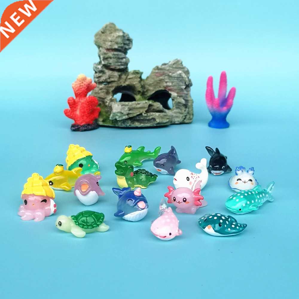 10pc Marine Animal Shark Whale Sea Fish Model Bonsai Figurin