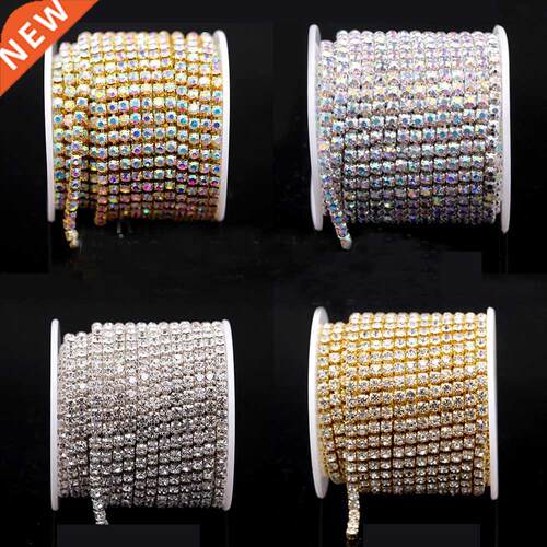 1Yard 10Yards/Roll SS6-SS18 Shiny Crystal Rhinestone Chain S