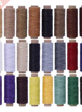 24pcs/Set 50m 150D Leather Sewing Waxed Thread Flat Waxed Se