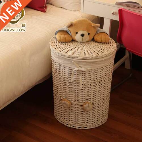Rattan Woven Laundry Basket Toy Storage Box Household Dirty