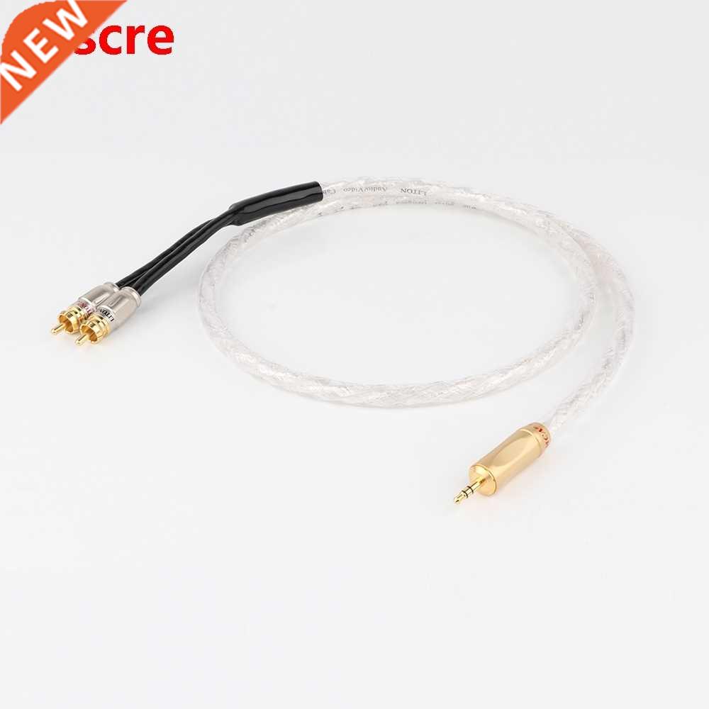 Yter L081727 Audio cable Stereo .5mm to 2RCA Silver Plated