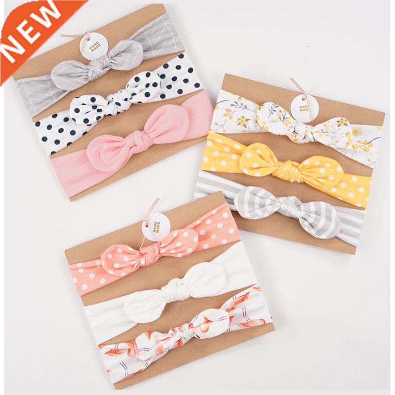 3pcs/set Baby Girl Headbands Cotton Rabbit Ear Newborn Turba