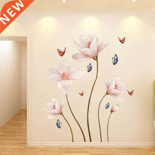 PVC 3D Embossed Flowers Wall Sticker Living Room Home Decora