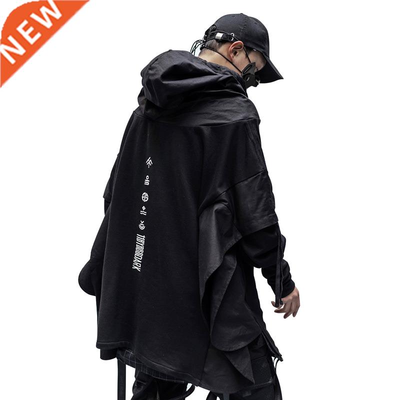 Techwear Hoodie Men Black Gothic Cosplay Japanese Setwear Cl