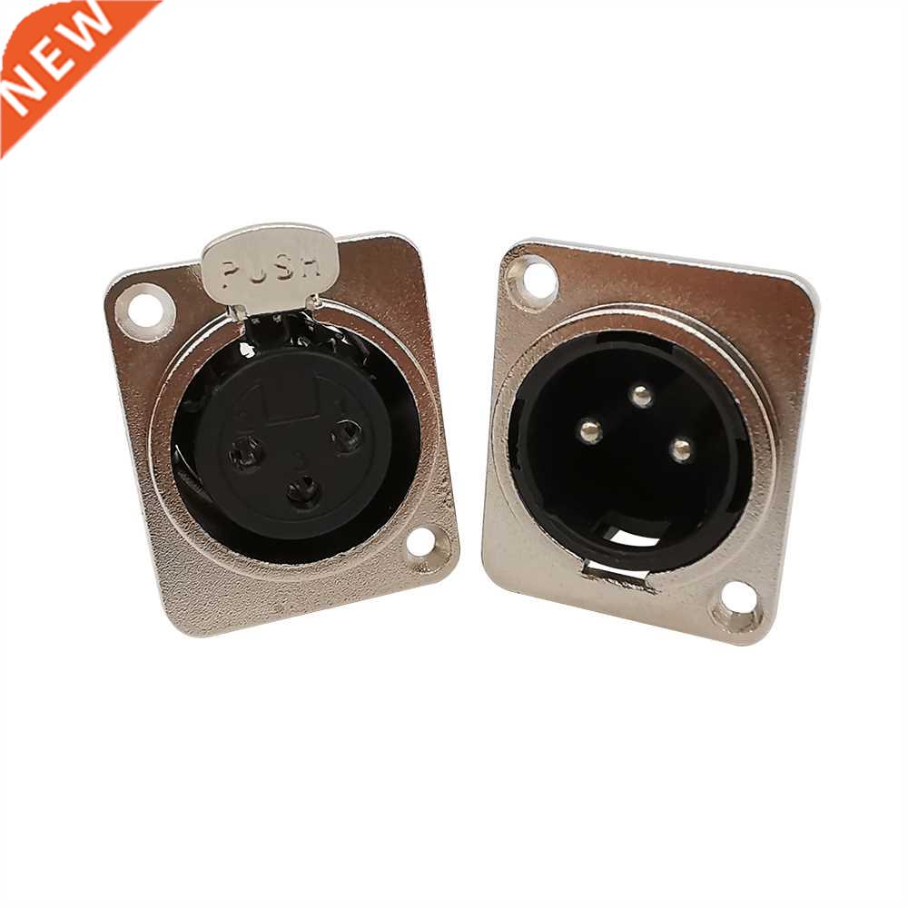 10Pcs Metal XLR 3 Pin Male Female Jack Socket Connector Pane