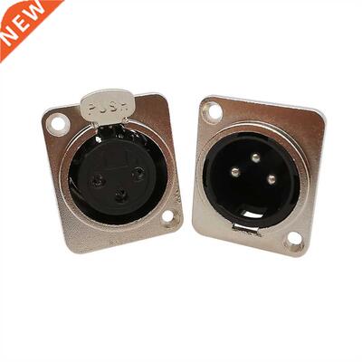 10Pcs Metal XLR 3 Pin Male Female Jack Socket Connector Pane