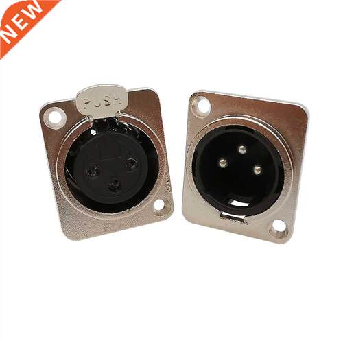 10Pcs Metal XLR 3 Pin Male Female Jack Socket Connector Pane