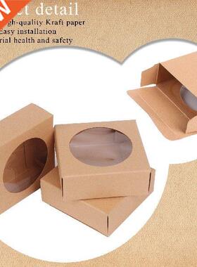 35 Pcs Kraft Paper Cookie Candy Box PVC Window for Wedding