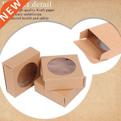 35 Pcs Kraft Paper Cookie Candy Box PVC Window for Wedding