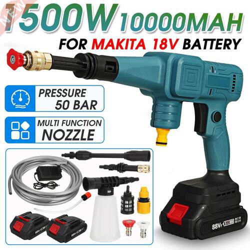 50Bar High Pressure 1500W Cordless Washer Car Spray Water Gu