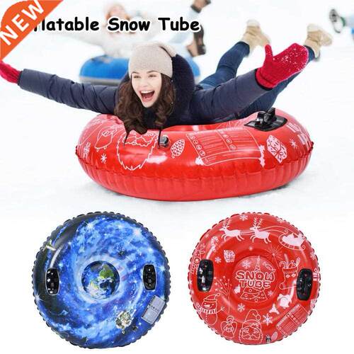 Kids Winter Snow Tube Round Shape Inflatable Snow Sled Snow