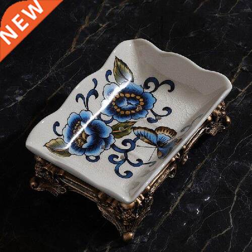 Luxury Vintage Soap Dish Ceramic Portable Soap Container