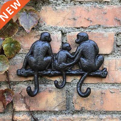 Monkey famliy animal hookes Wall Plaque Home Garden Outdoor